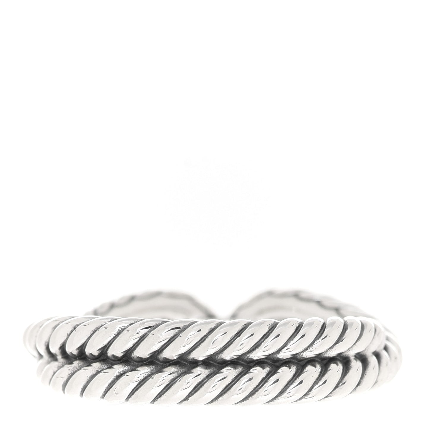 Sterling Silver Diamond Cable Loop Band Ring 56 7.5