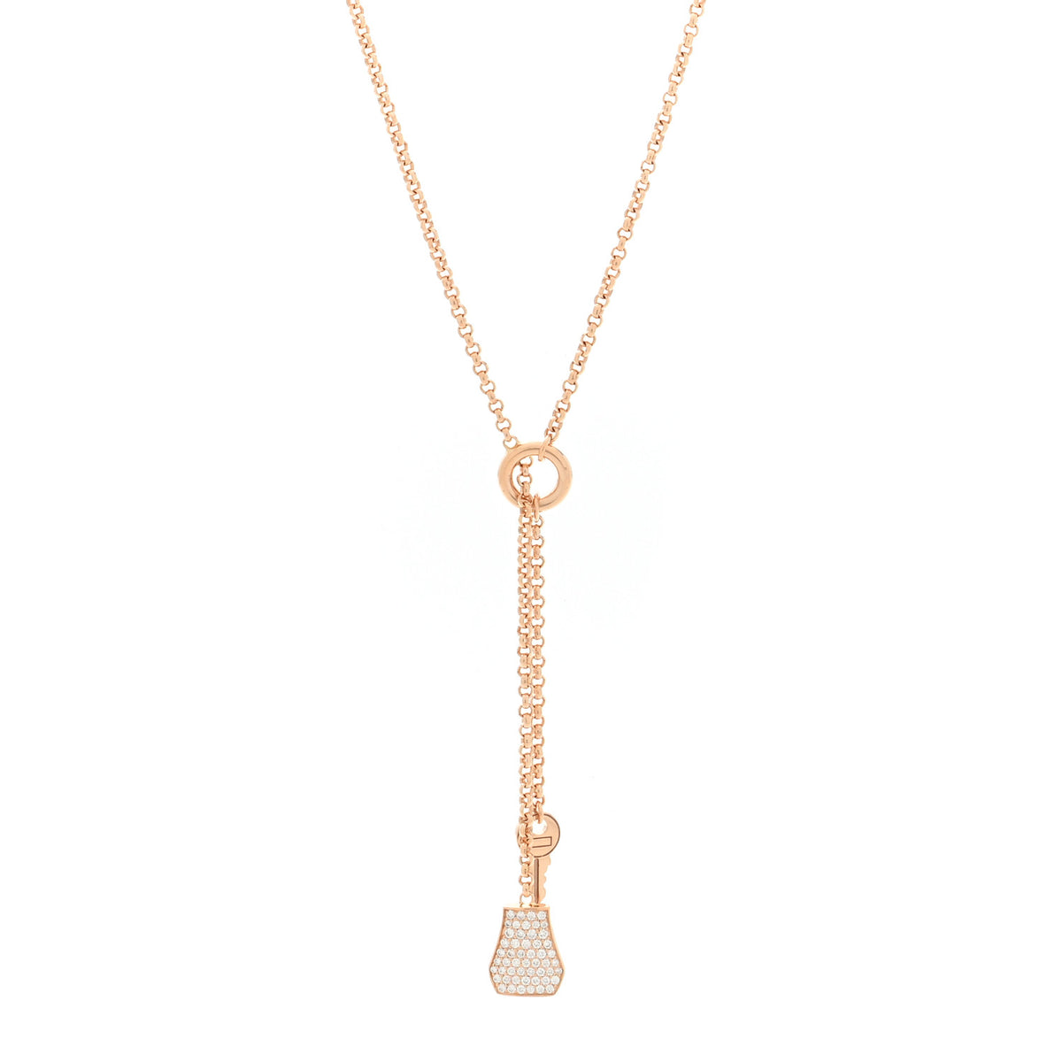 18K Rose Gold Diamond PM Kelly Clochette Necklace