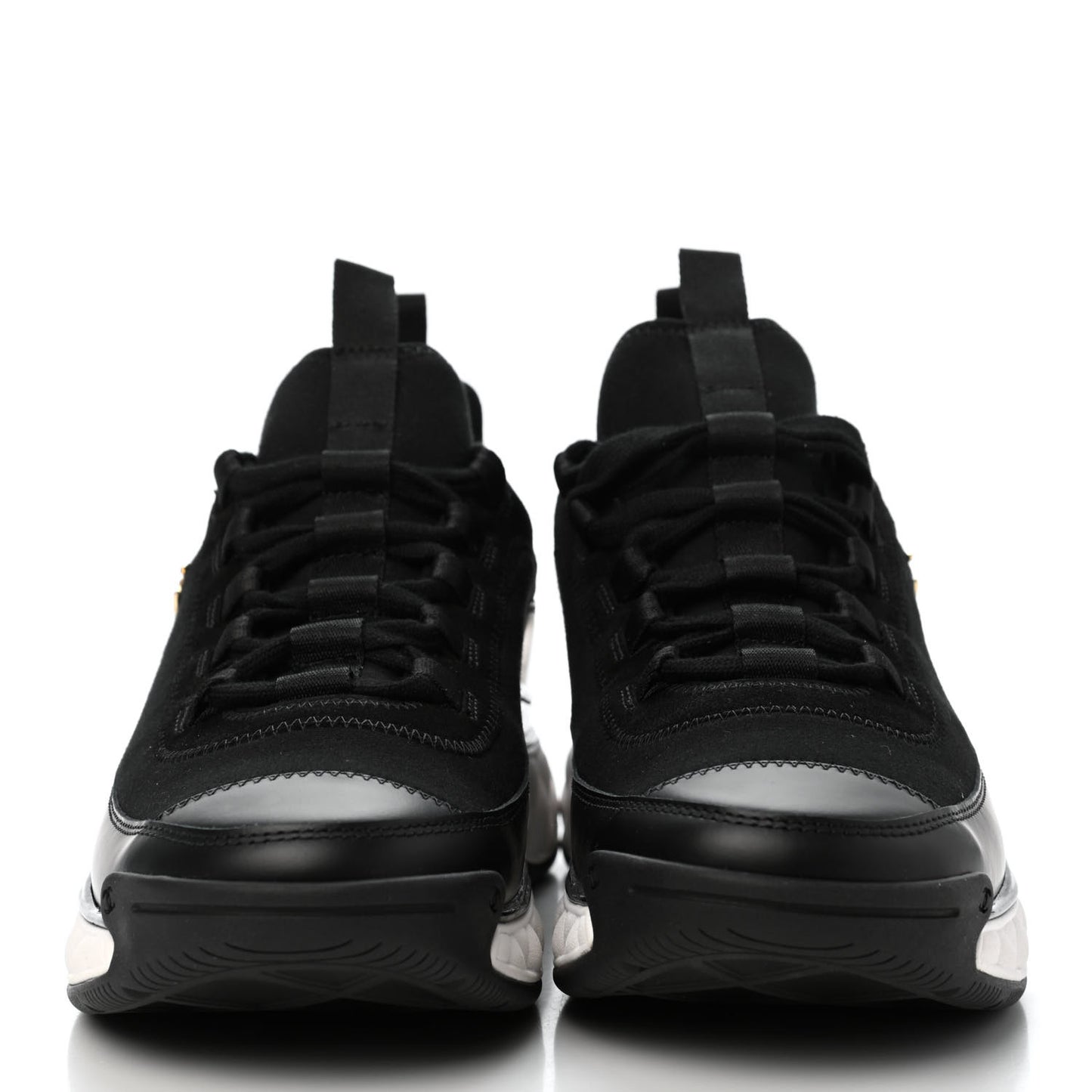 Velvet Calfskin Mixed Fibers CC Sneakers 40 Black