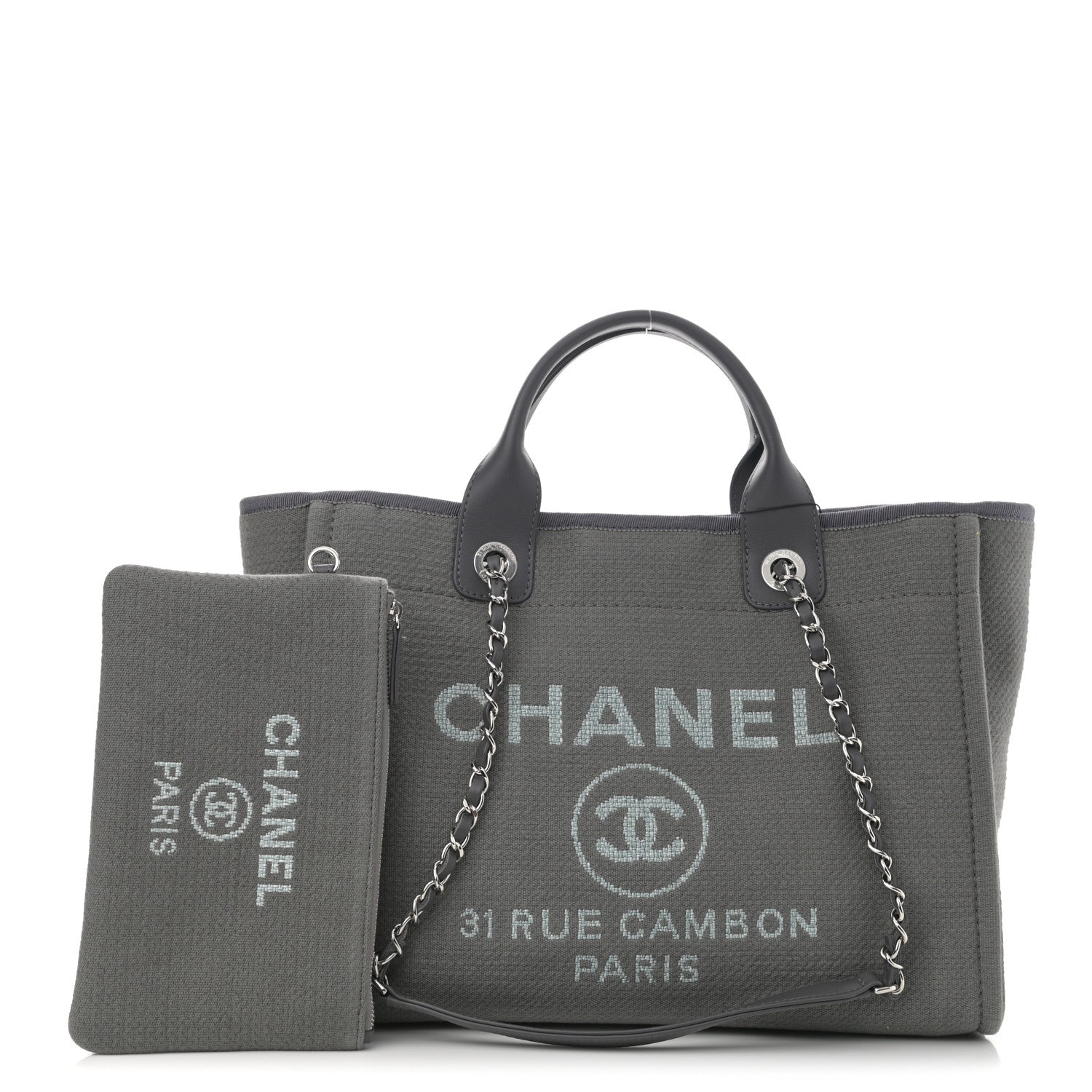 Chanel Mixed Fibers Small Deauville Tote Grey 1 of 11