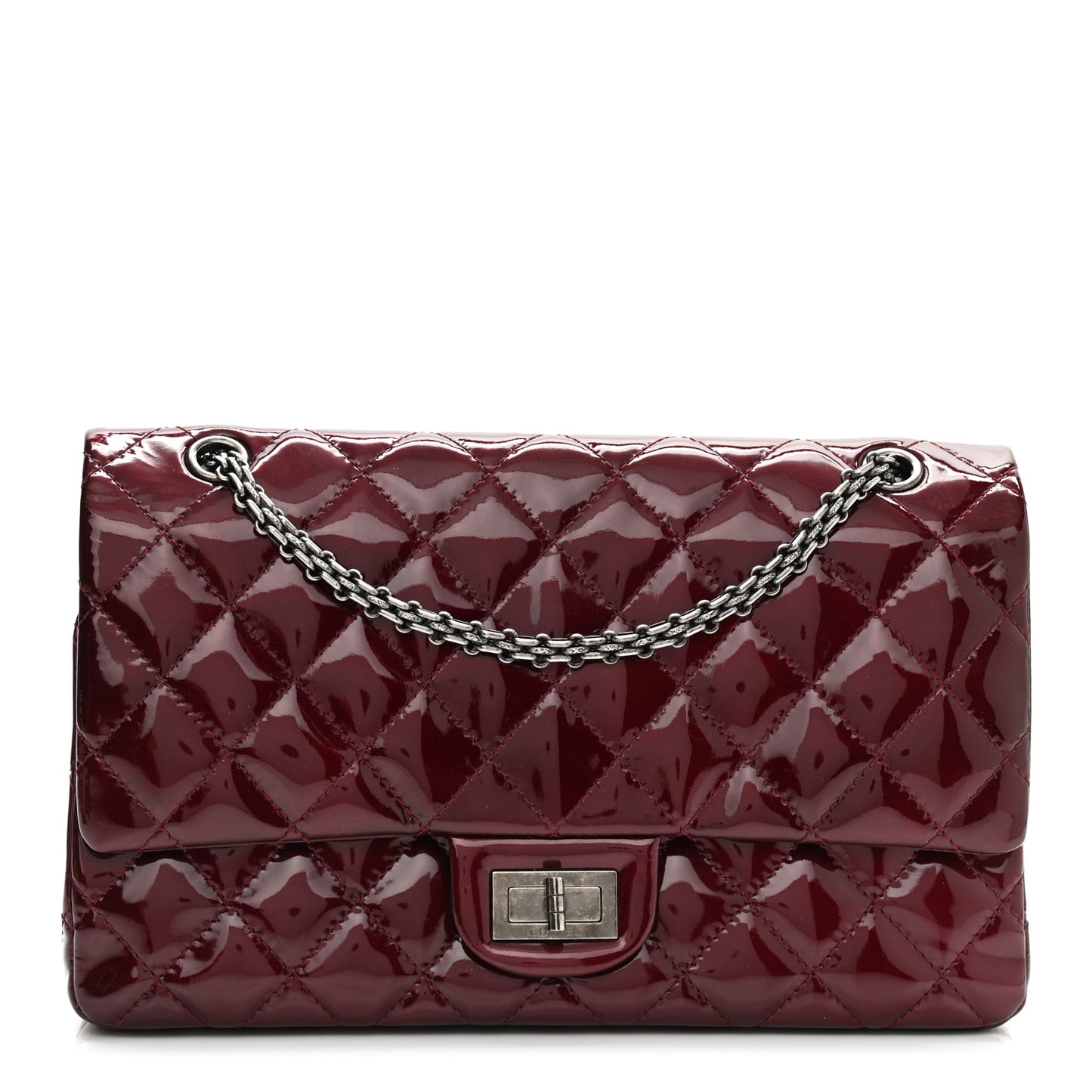 Patent Quilted 2.55 Reissue 227 Flap Light Burgundy