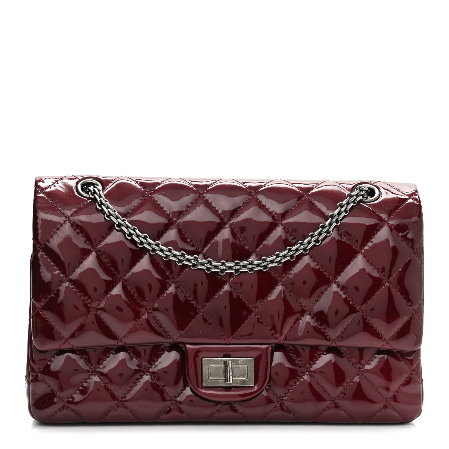 Chanel Patent Quilted 2.55 Reissue 227 Flap Light Burgundy 1 of 12