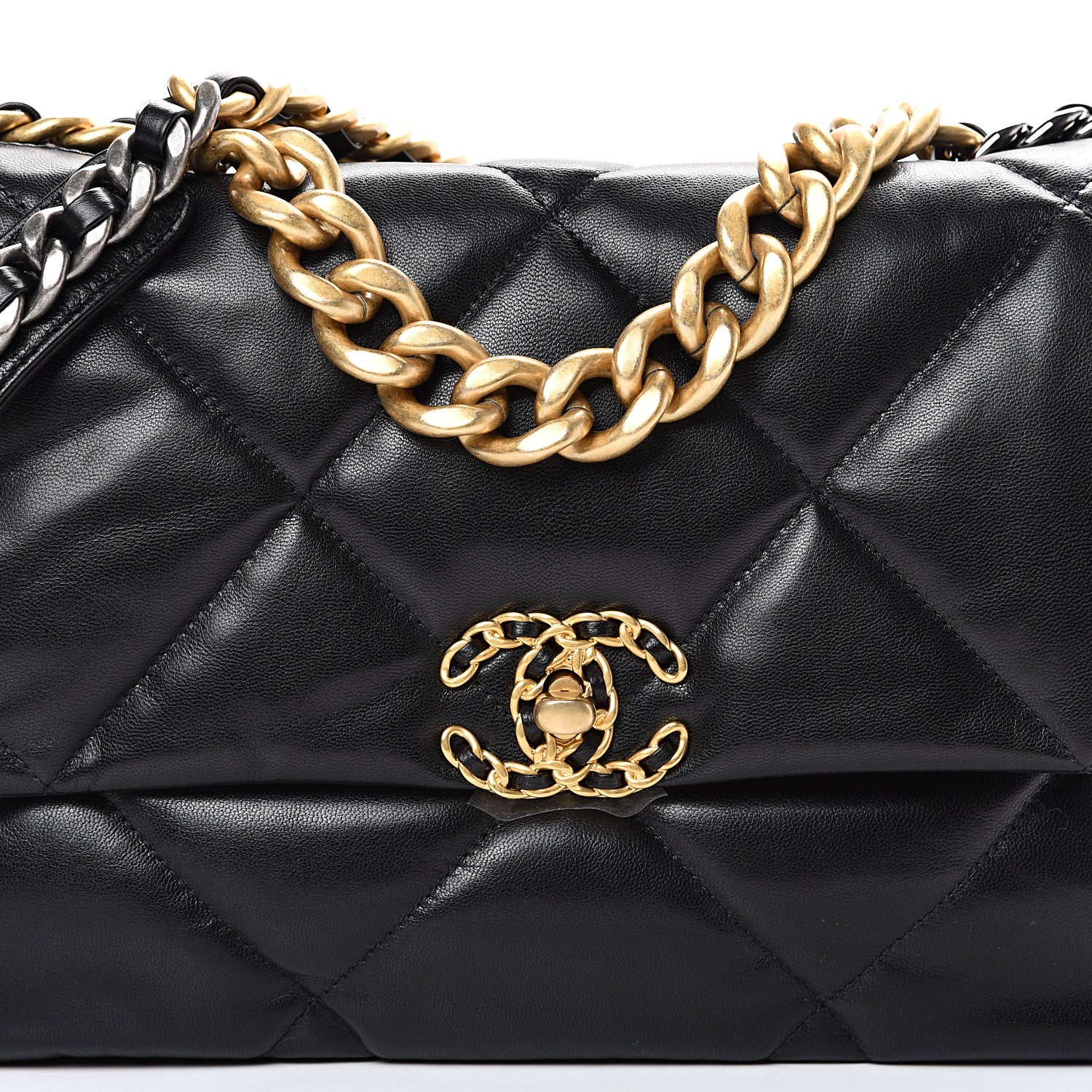 Chanel Goatskin Quilted Large 19 Flap Black 7 of 10