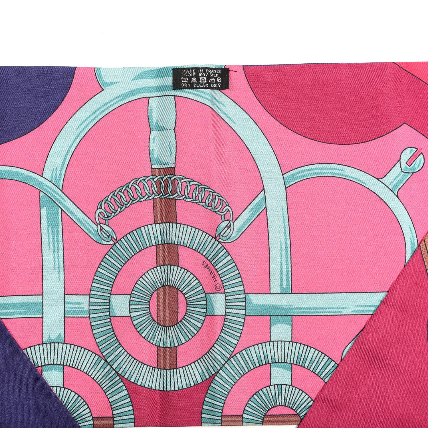 Hermes Silk Eperon D'Or Remix Maxi Twilly Rose Indien Cassis Vert 3 of 3