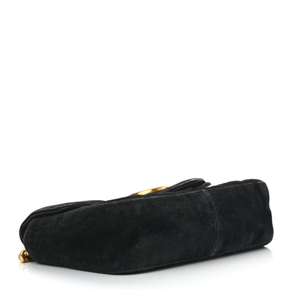 Gucci Velvet Matelasse Mini GG Marmont Shoulder Bag Black 4 of 13