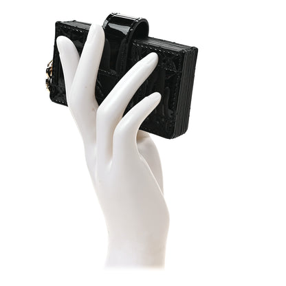 Christian Dior Patent Cannage Lady Dior 5-Gusset Card Holder Black 2 of 6
