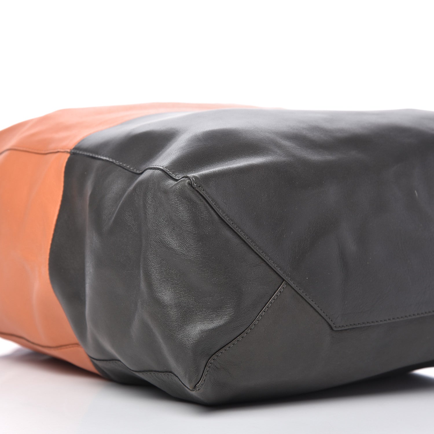 Celine Lambskin Vertical Bi-Cabas Cognac Black 6 of 9