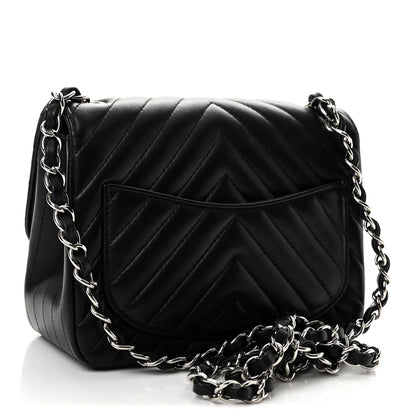 Chanel Lambskin Chevron Quilted Mini Square Flap Black 3 of 13