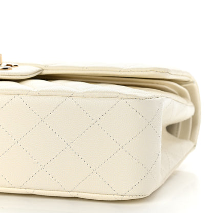 Chanel Caviar Quilted Medium Double Flap White 10 of 11