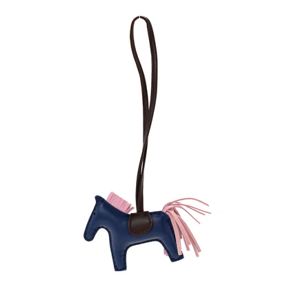 Hermes Milo Lambskin Grigri Rodeo Horse Bag Charm PM Rouge Sellier Mauve Sylvestre Bleu Saphir 1 of 6