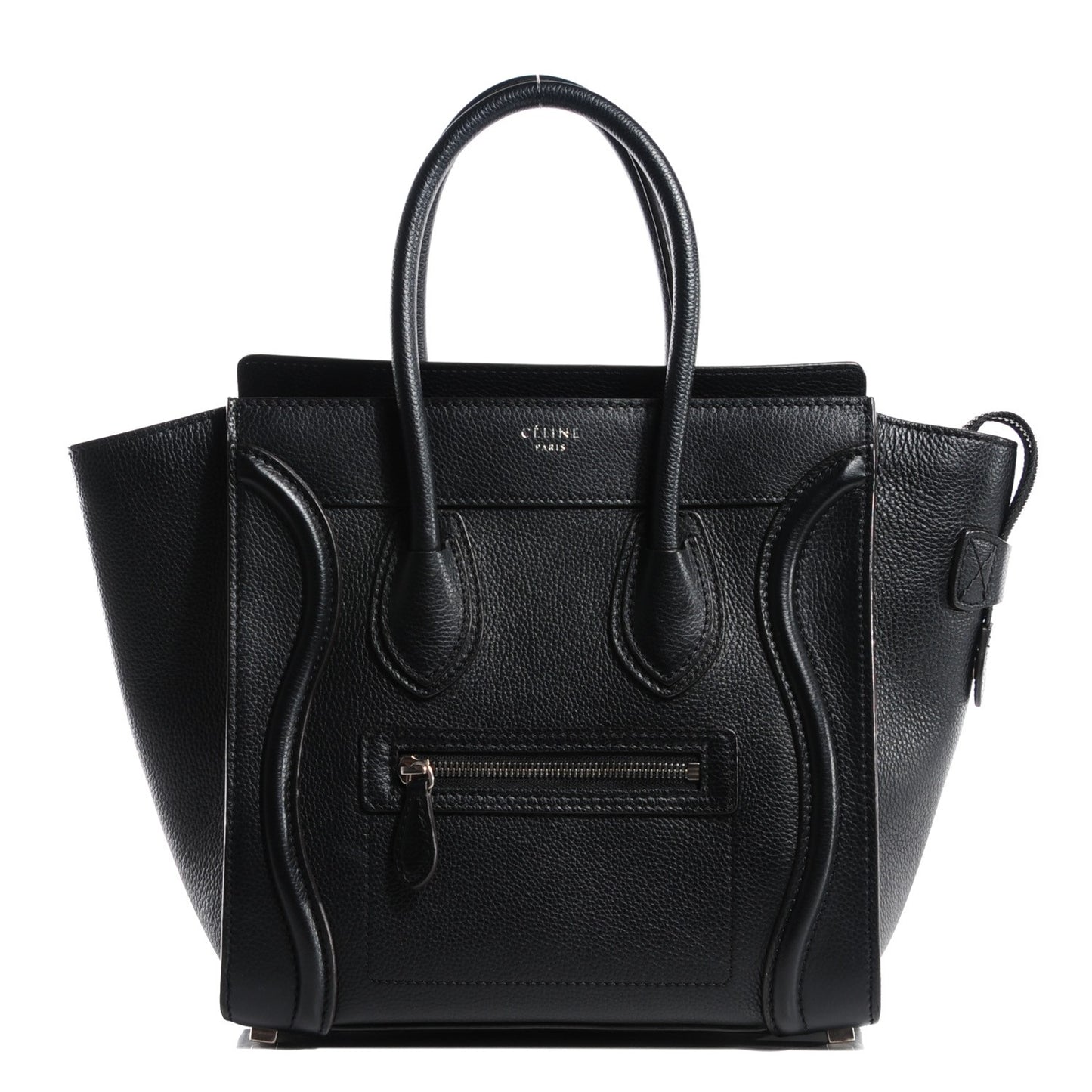 Drummed Calfskin Micro Luggage Black
