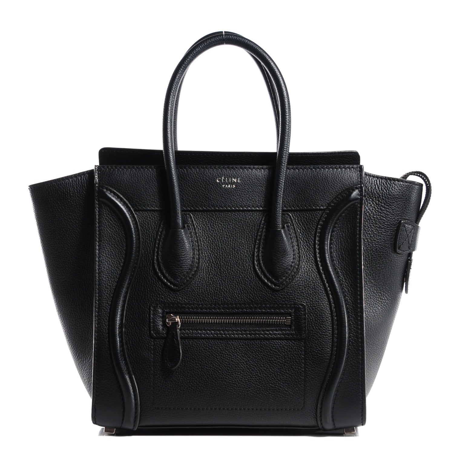 Celine Drummed Calfskin Micro Luggage Black 1 of 8