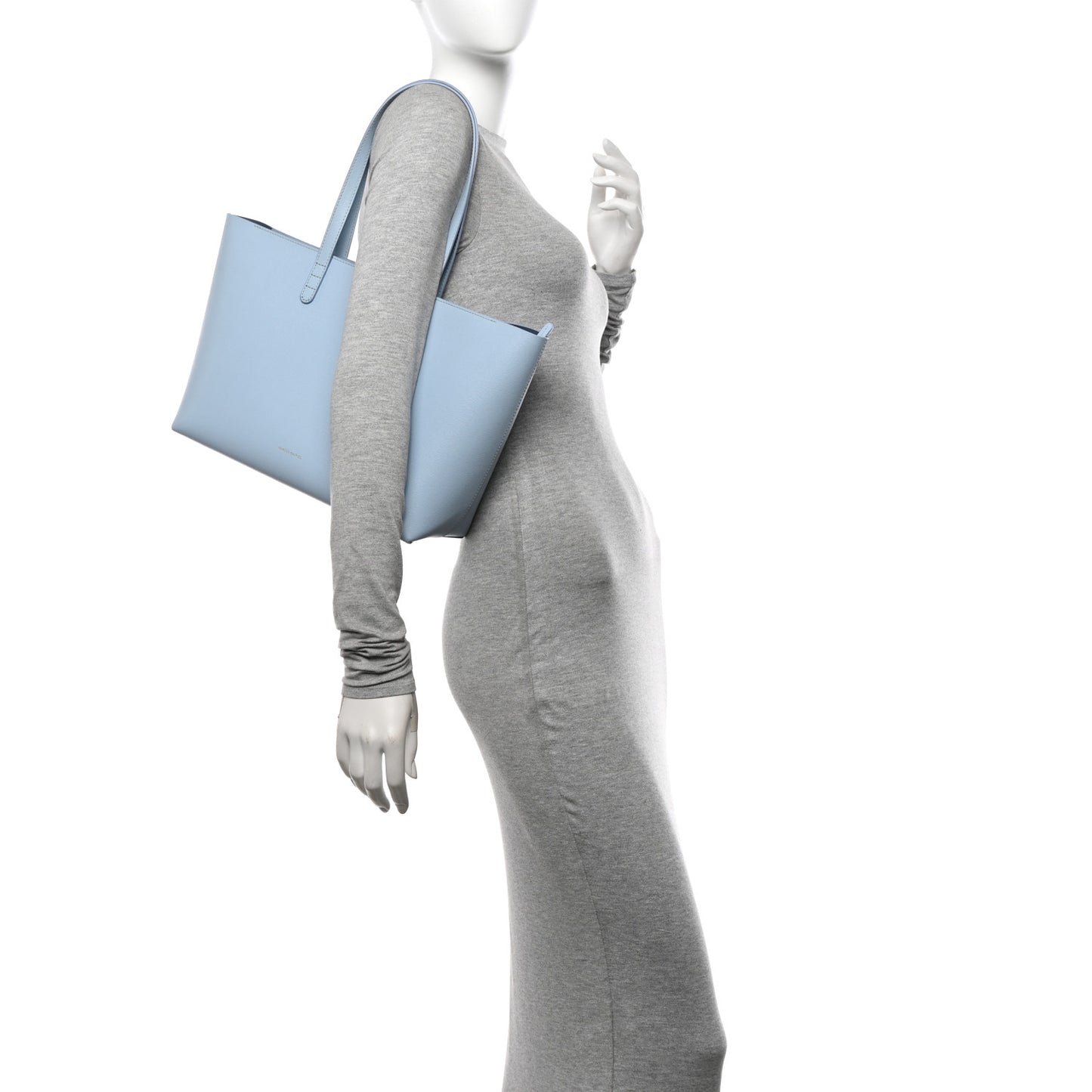 Saffiano Small Zip Tote Light Blue