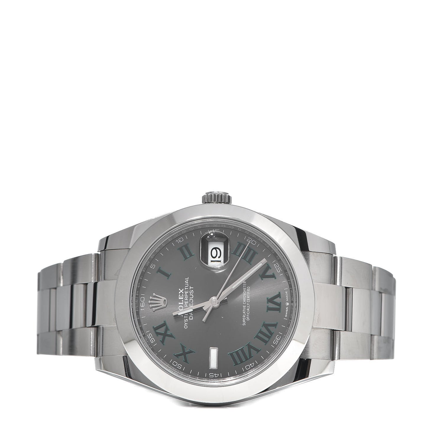 Stainless Steel 41mm Oyster Perpetual Wimbledon Datejust Watch Slate 126300