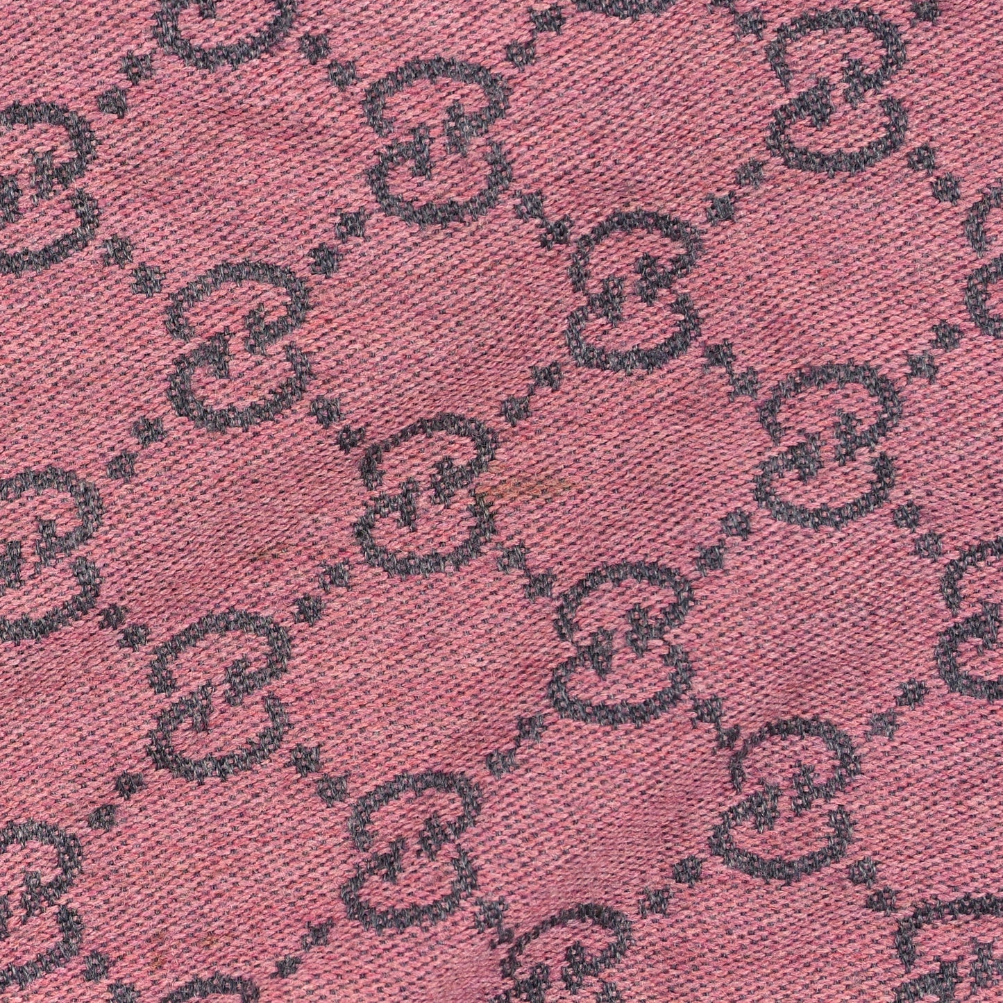 Wool Jacquard GG Monogram Sten Fringe Scarf Graphite Pink