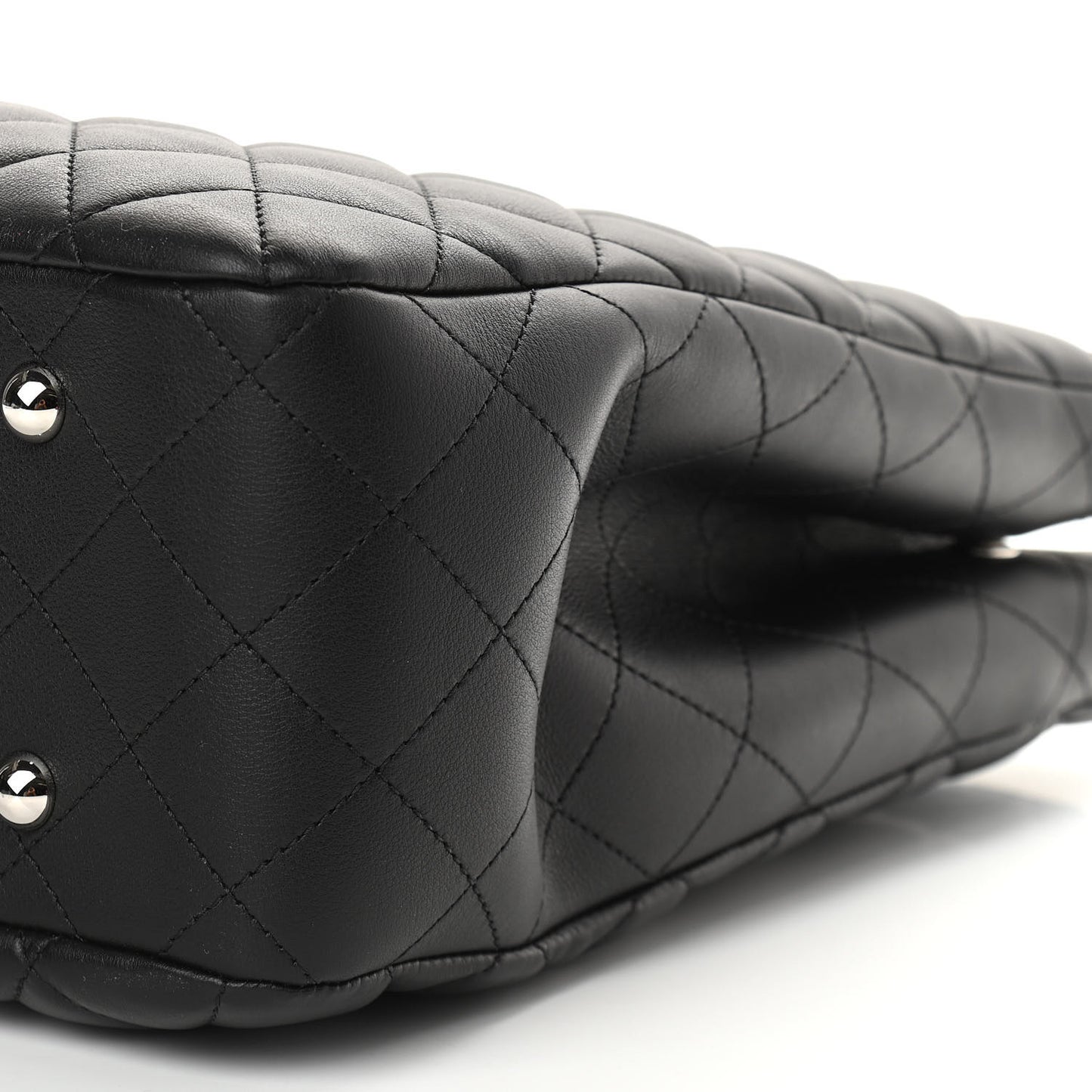 Caviar Quilted Large Turn Lock Shopping Tote Black