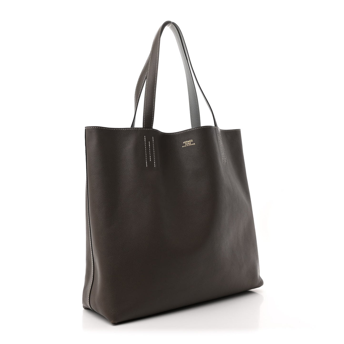 Taurillon Clemence Evercolor Double Sens 36 Reversible Tote Etain Bleu Glacier