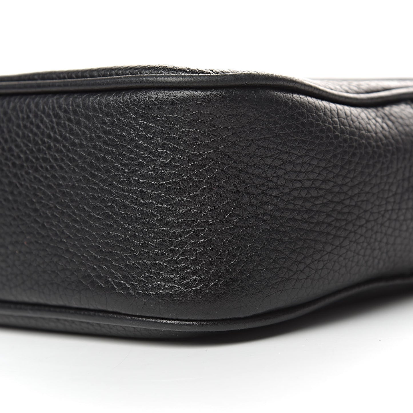 Pebbled Calfskin Small Soho Disco Bag Black