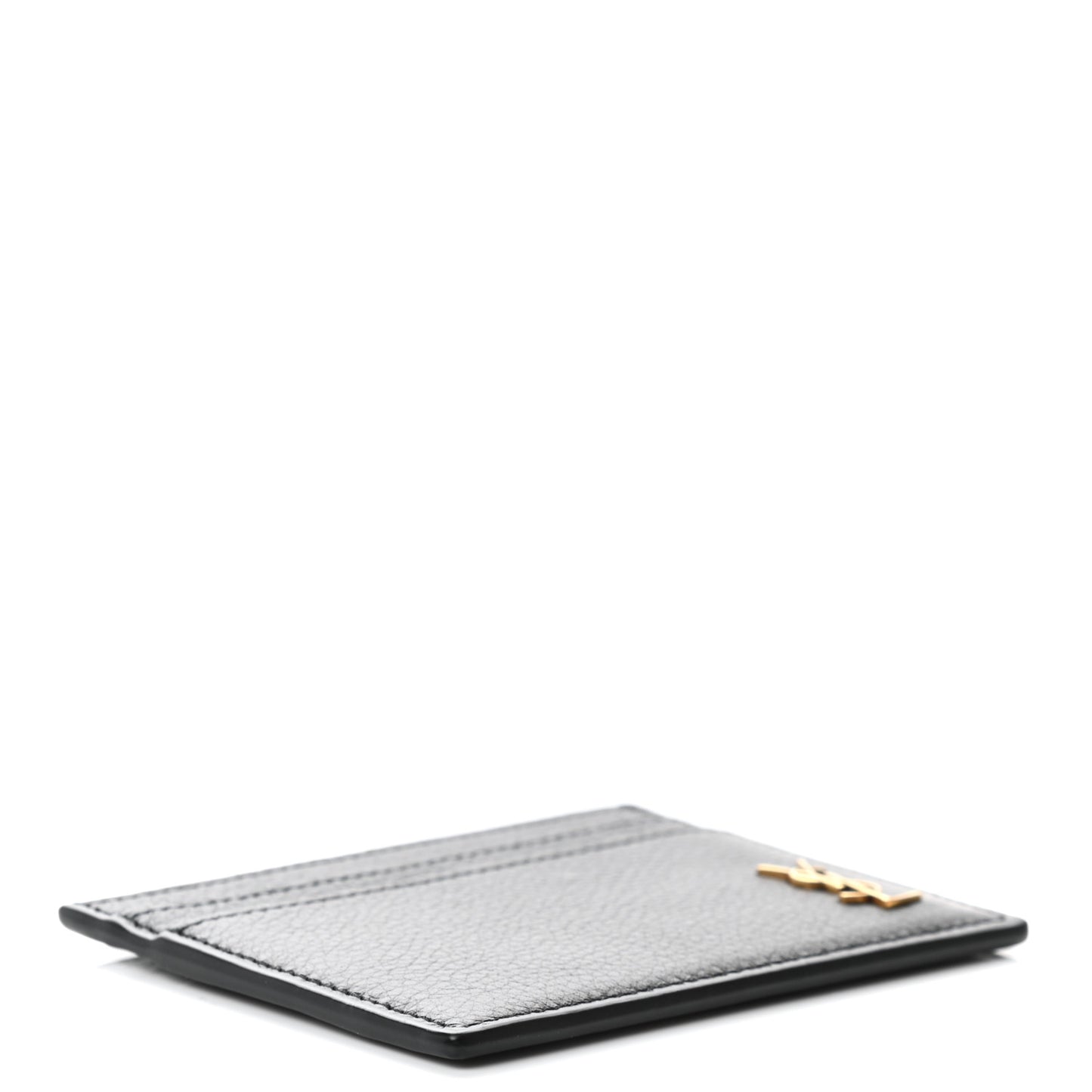 Calfskin Tiny Cassandre Credit Card Case Black