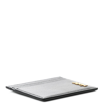 Saint Laurent Calfskin Tiny Cassandre Credit Card Case Black 4 of 6