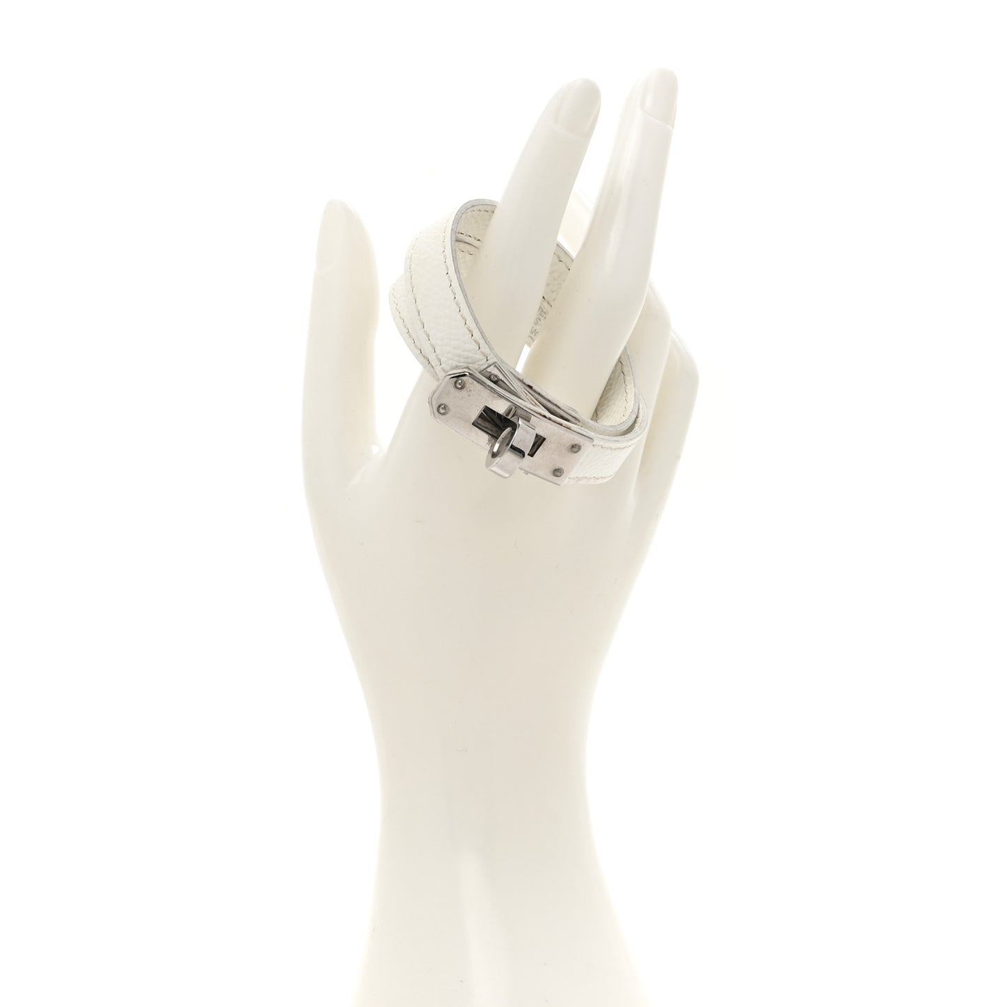 Epsom Kelly Double Tour Bracelet White