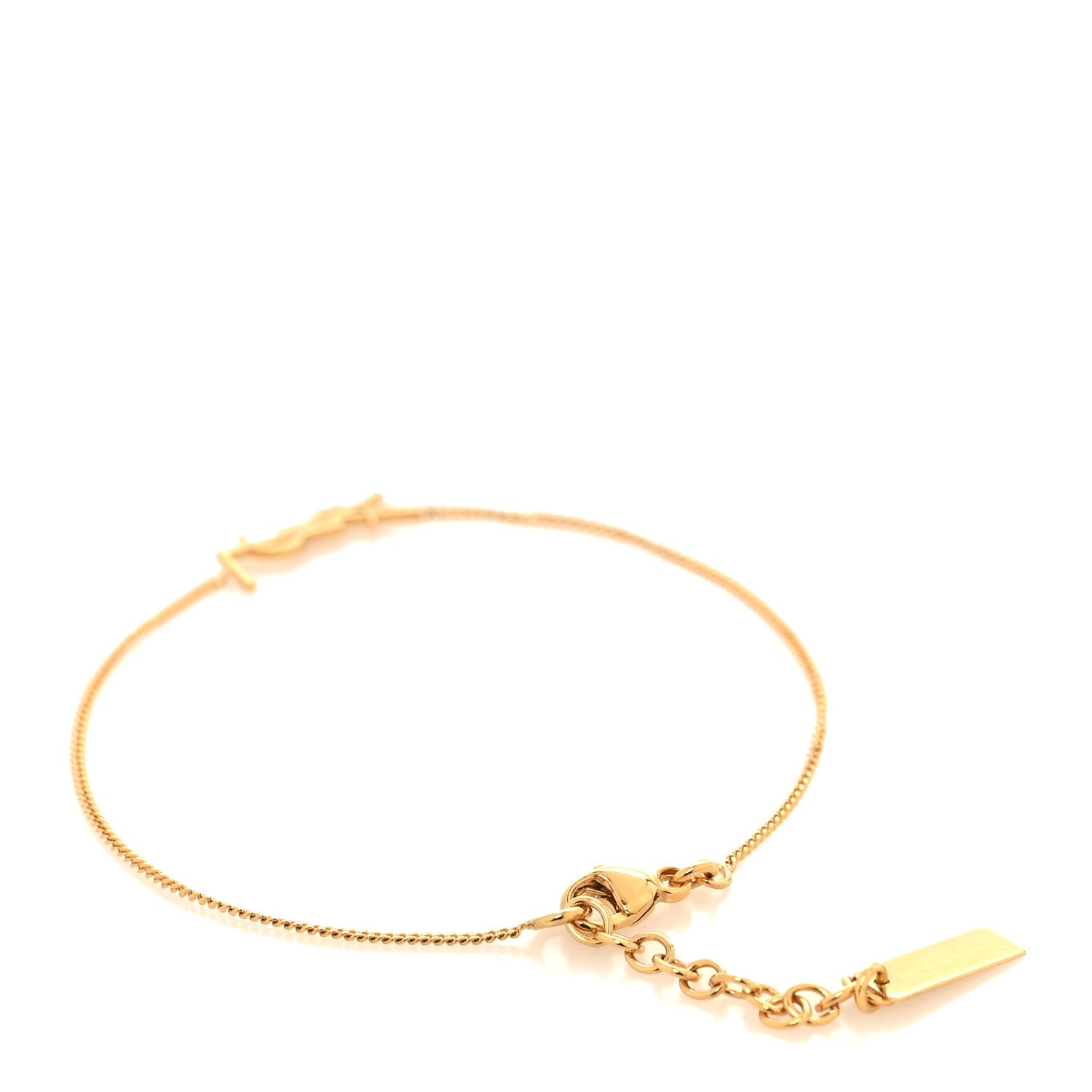 Saint Laurent Brass Monogram Charm Bracelet Gold 3 of 4