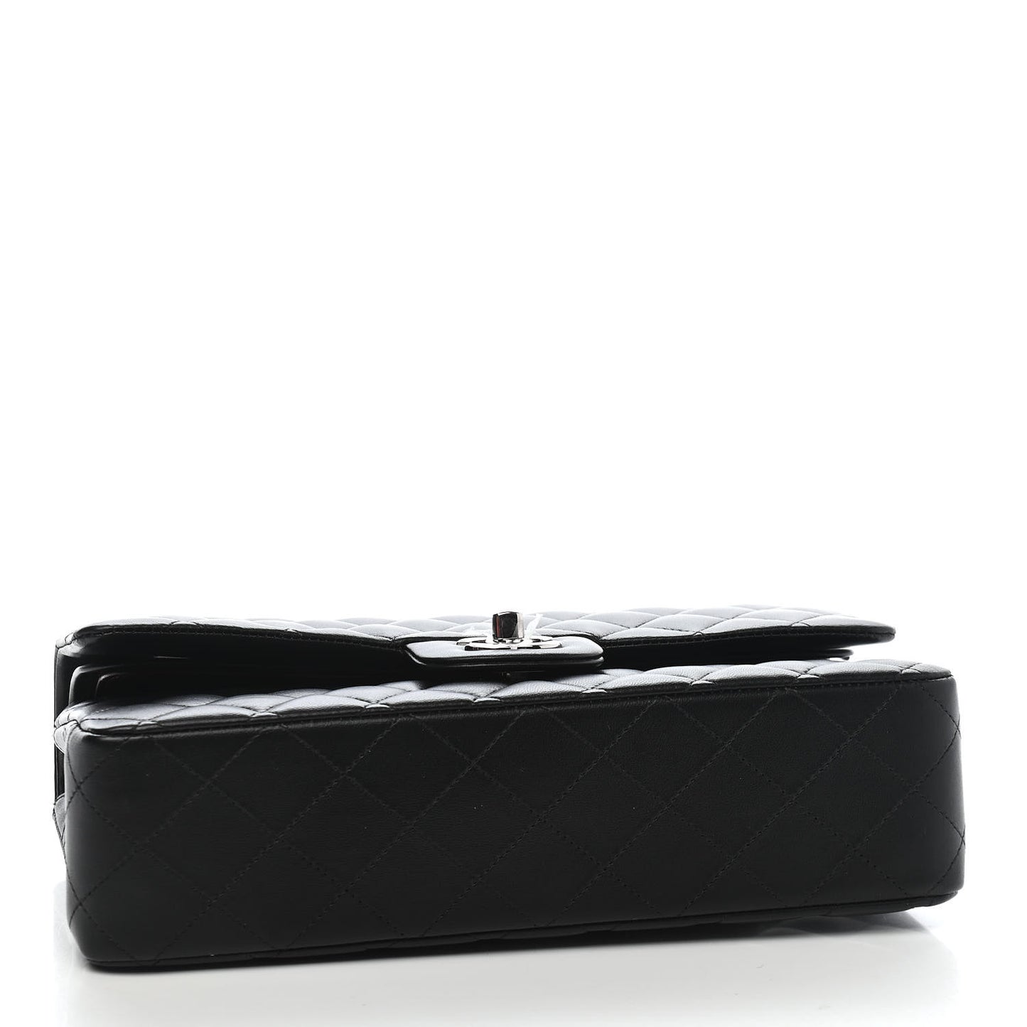 Lambskin Quilted Medium Double Flap Black