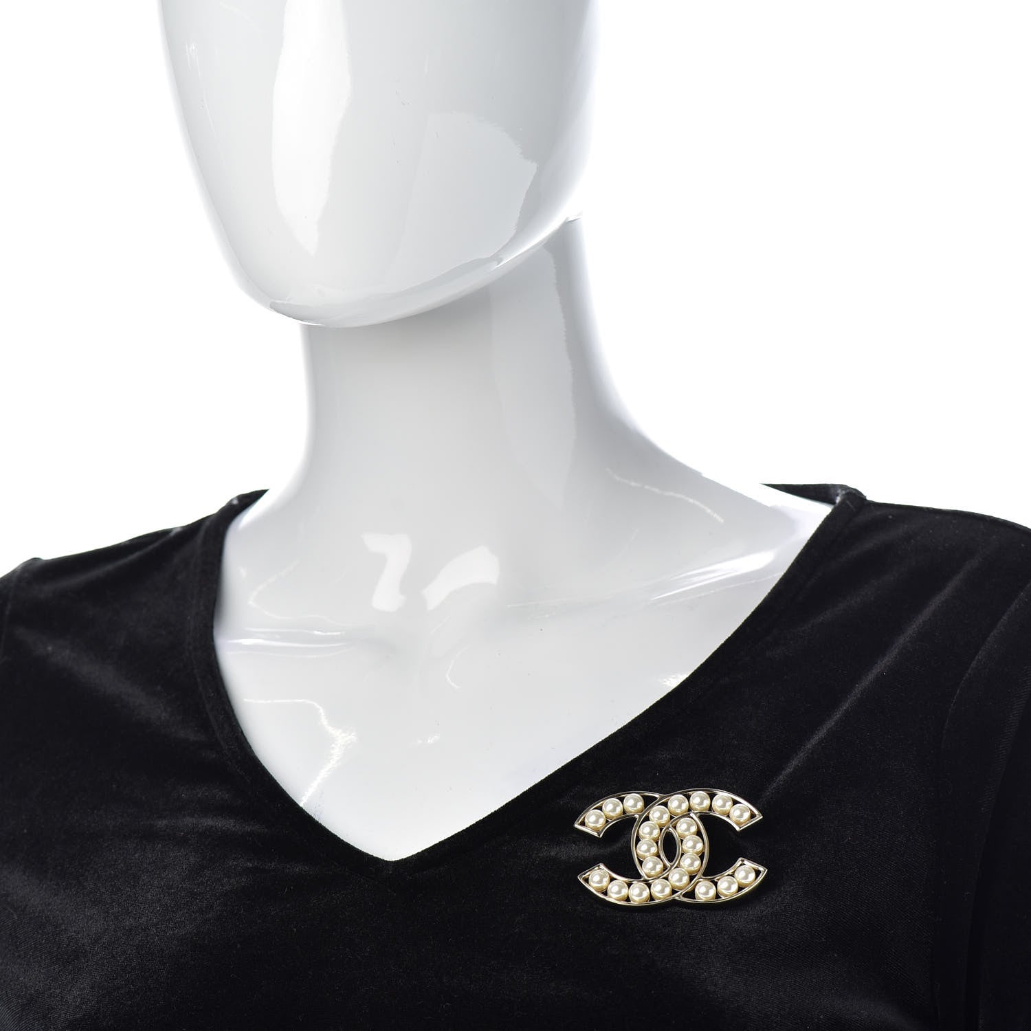 Chanel Pearl CC Brooch Light Gold 2 of 4