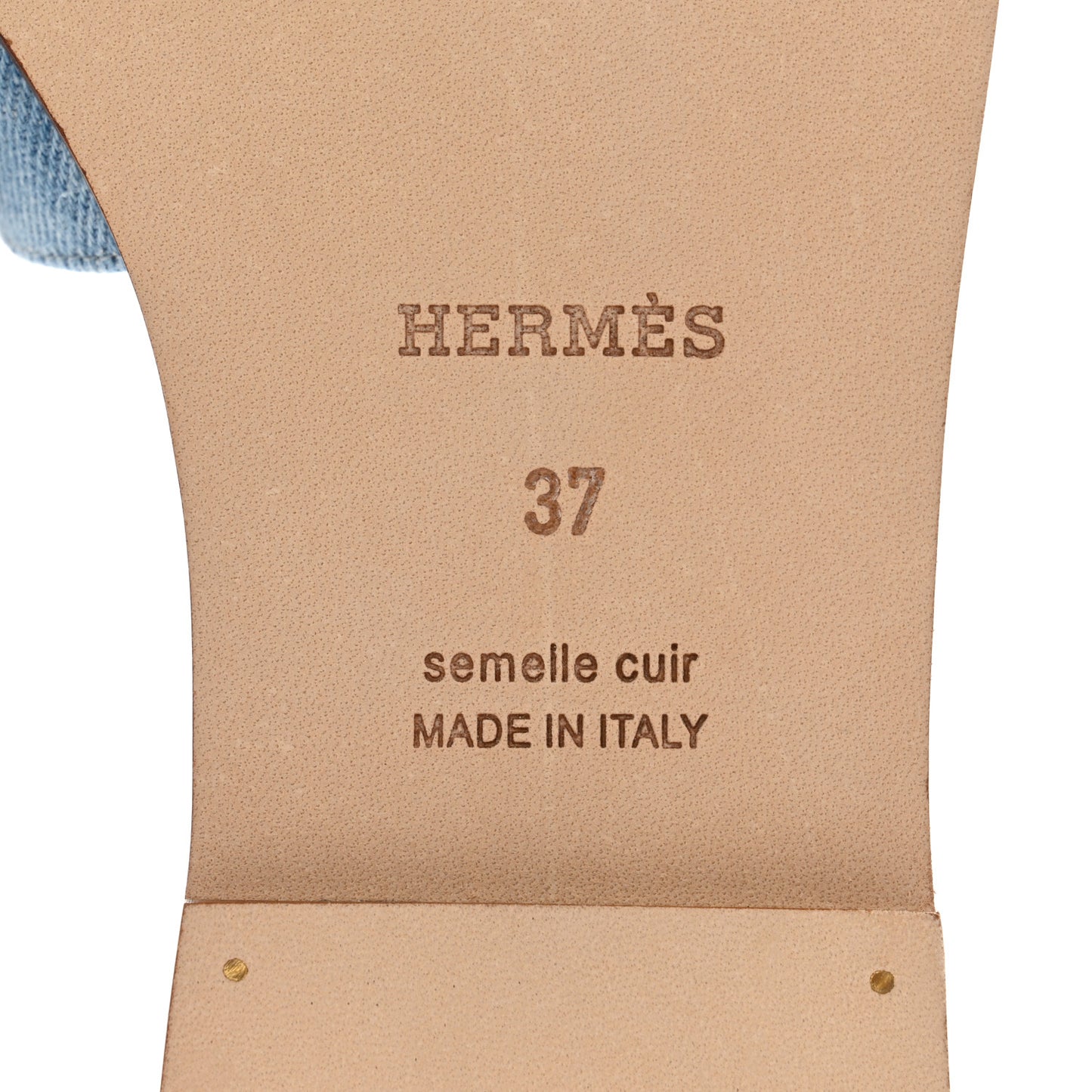 Denim Canvas Oran Sandals 37 Bleu Clair