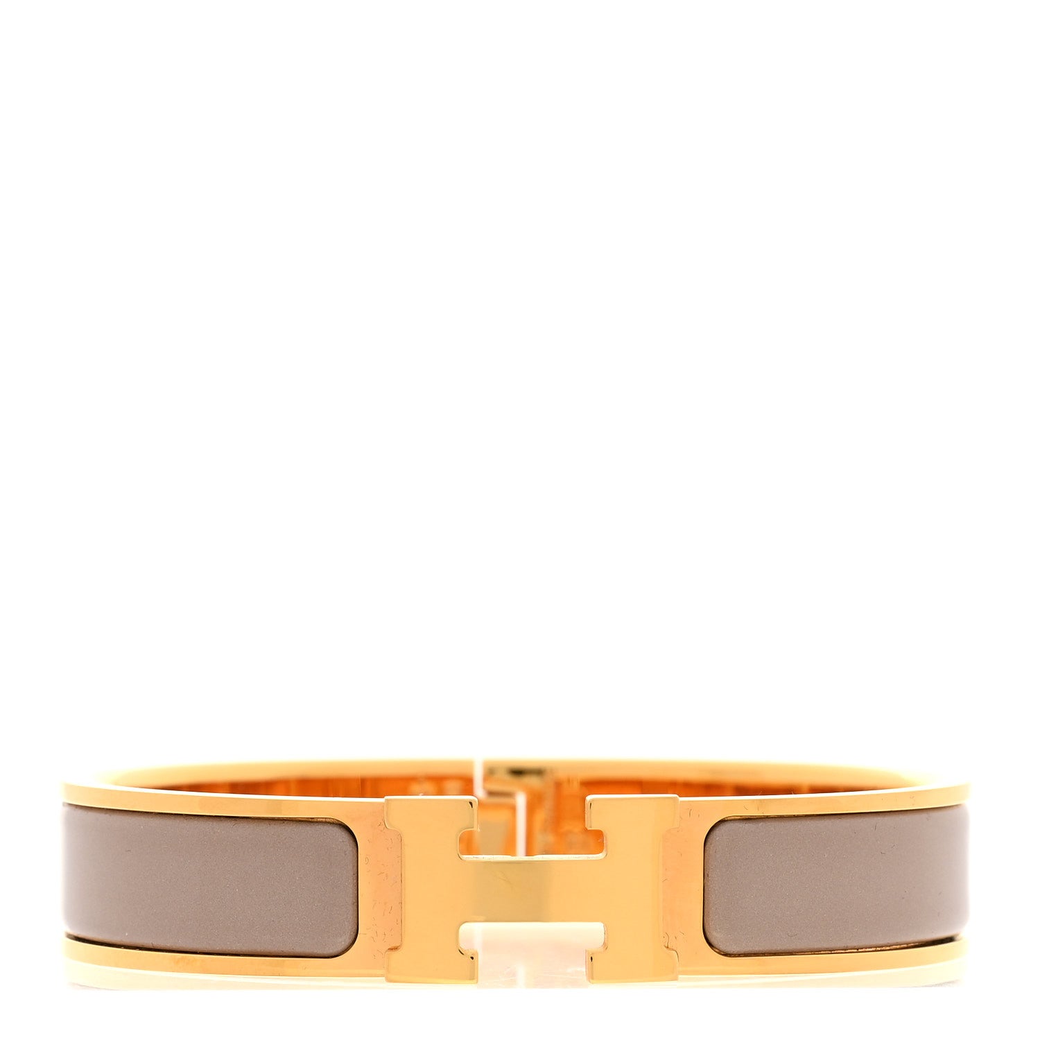 Hermes Enamel Narrow Clic Clac H Bracelet PM Marron Glace 1 of 5