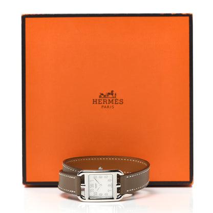 Hermes Stainless Steel Swift 23mm Cape Cod Double Tour Quartz Watch Etoupe 7 of 7