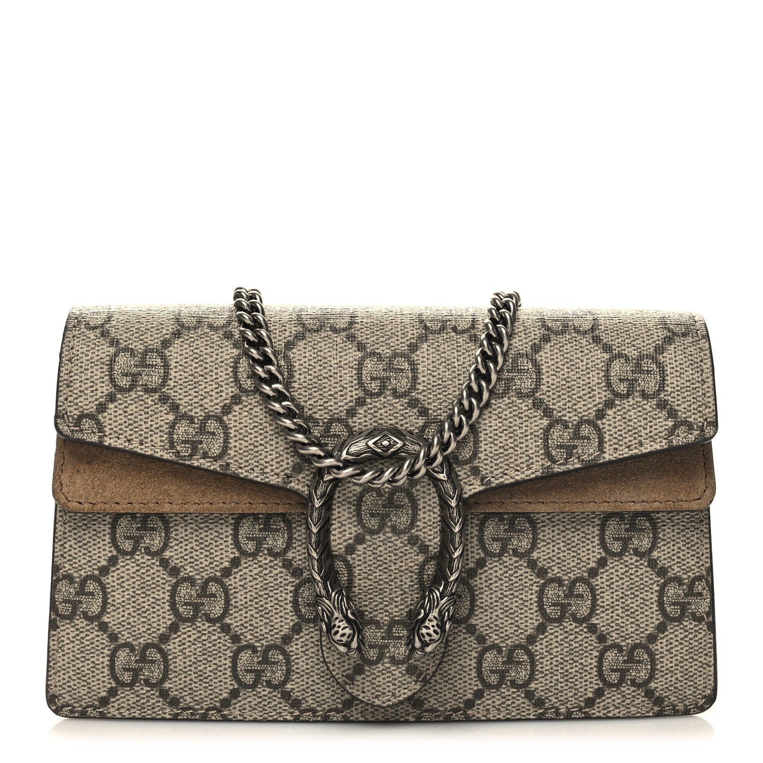 Gucci GG Supreme Monogram Super Mini Dionysus Shoulder Bag Taupe 1 of 11