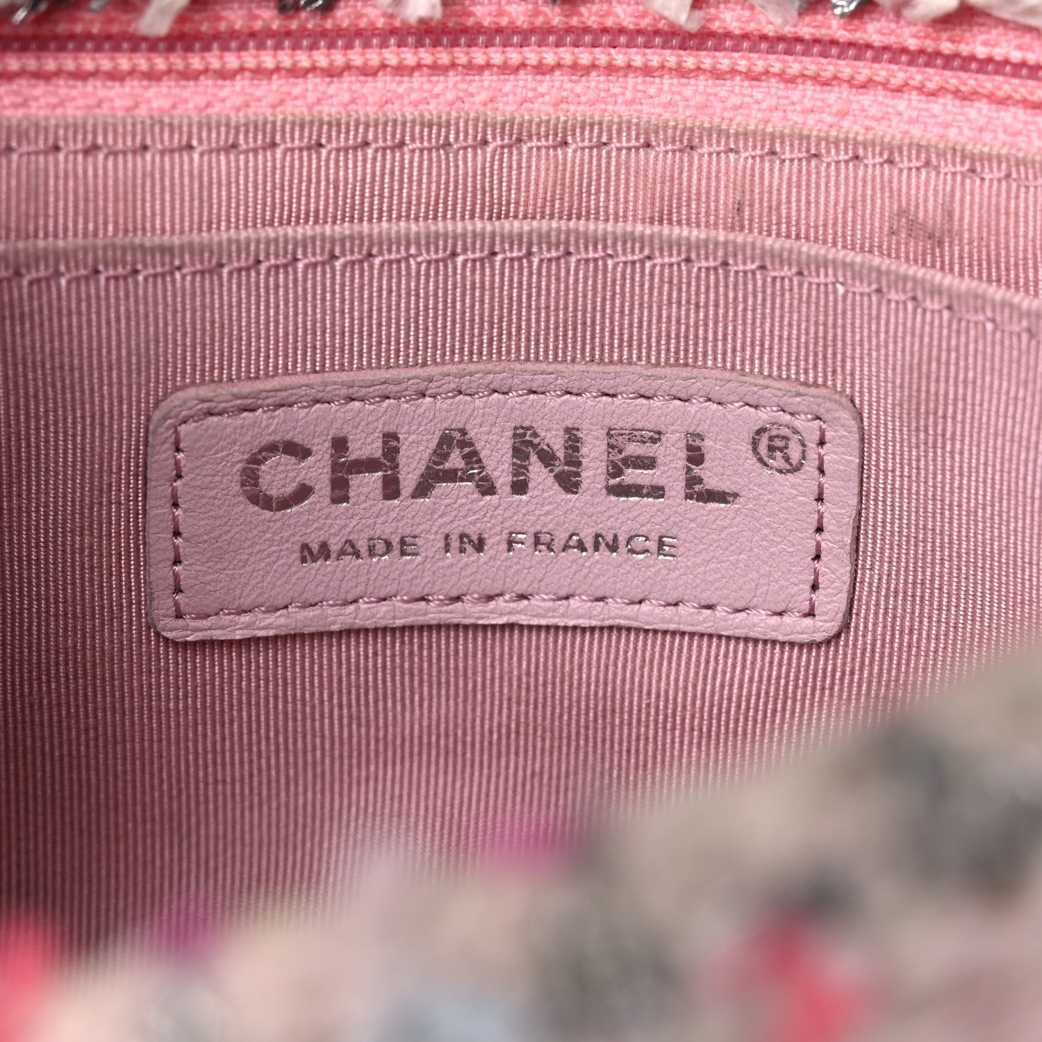 Chanel Tweed Quilted Mini Rectangular Flap Light Pink Silver Blue 6 of 12