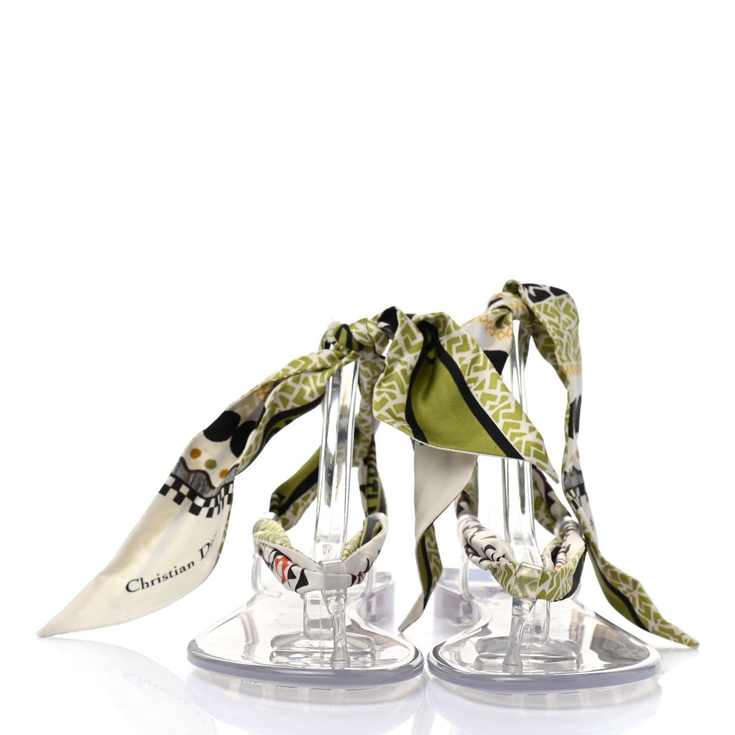 PVC Silk Mitzah Scarf Thong Sandals 36 Multicolor