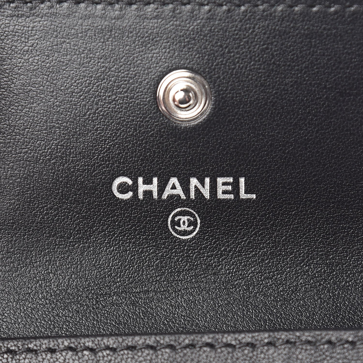 Chanel Goatskin Camellia Embossed Flap Card Holder Black 6 of 9