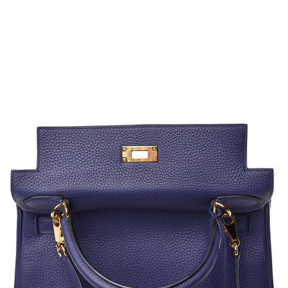 Hermes Taurillon Clemence Kelly Retourne 28 Bleu Encre 20 of 41