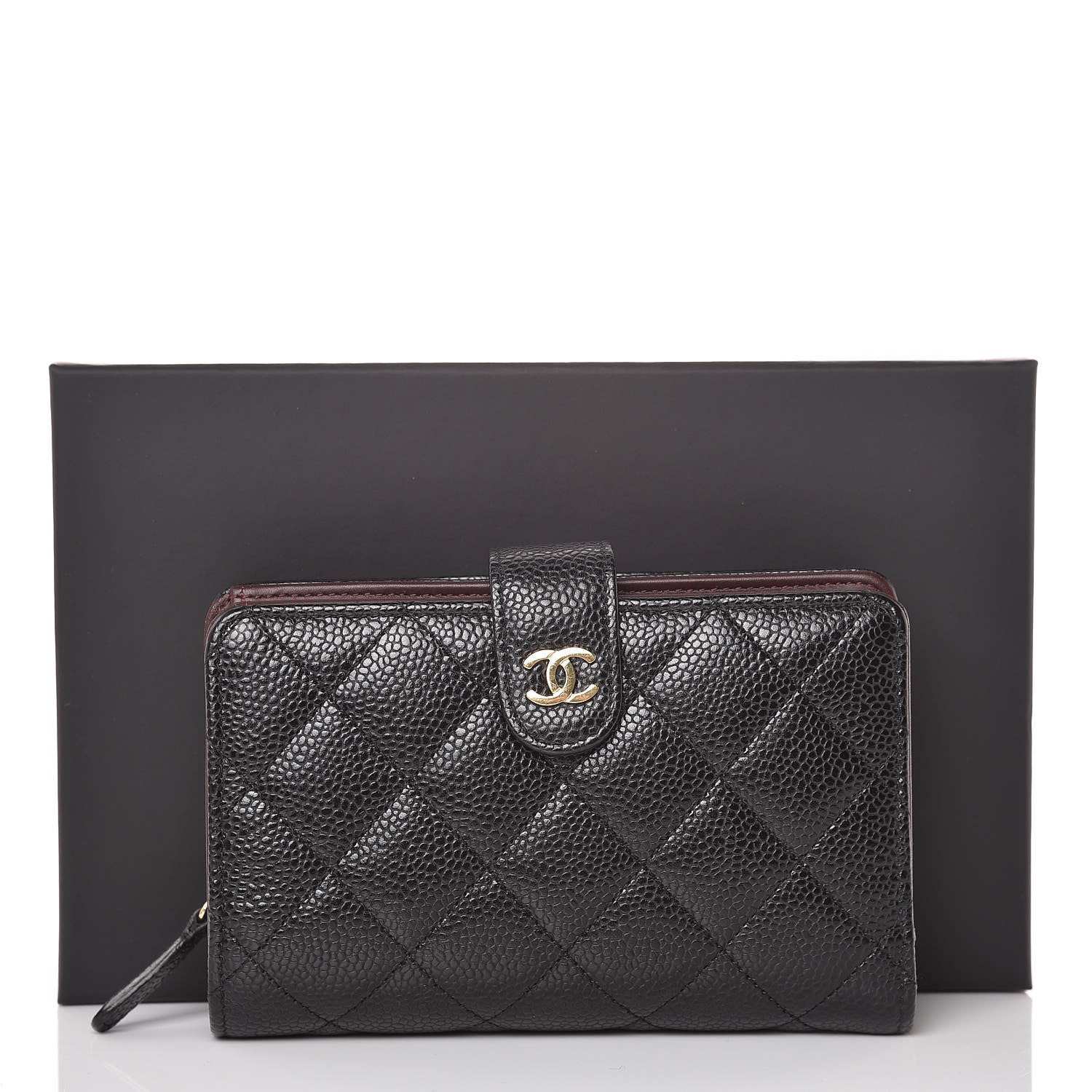 Chanel Caviar Quilted Zipped Pocket Wallet Black 10 of 10