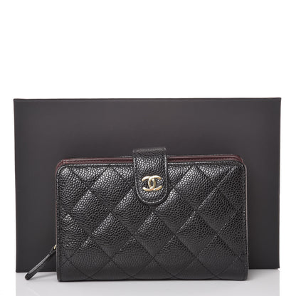 Chanel Caviar Quilted Zipped Pocket Wallet Black 10 of 10