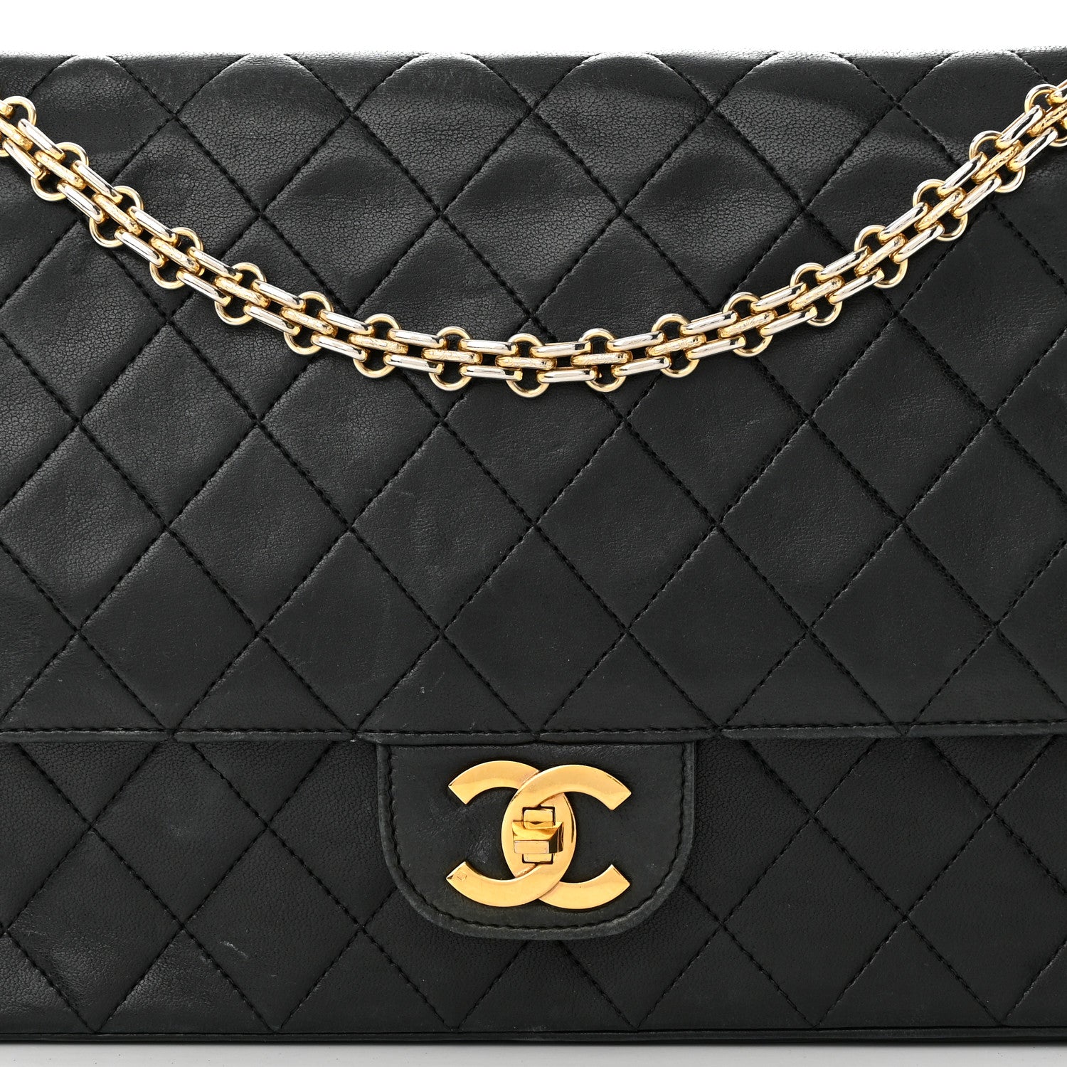 Chanel Lambskin Quilted Medium Double Flap Bijoux Chain Black 8 of 19