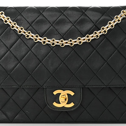 Chanel Lambskin Quilted Medium Double Flap Bijoux Chain Black 8 of 19