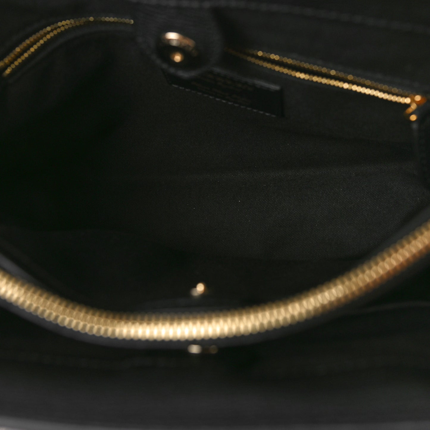 Grainy Calfskin Studded Medium Banner Tote Black