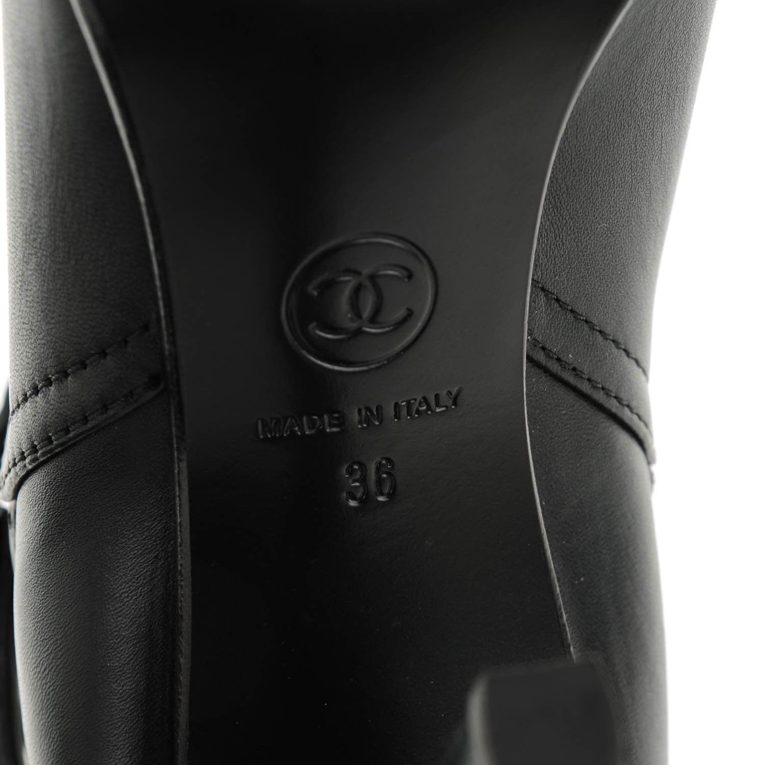 Chanel Calfskin Buckle Short Boots 36 Black 6 of 7