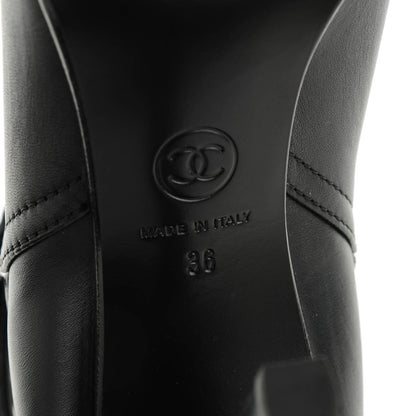 Chanel Calfskin Buckle Short Boots 36 Black 6 of 7