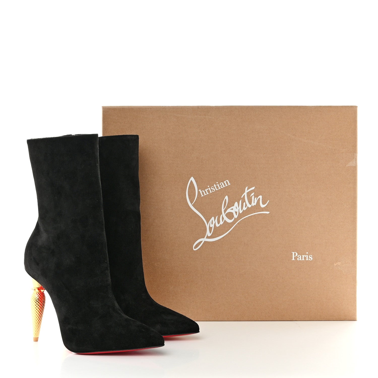 Christian Louboutin Suede Lipbooty 100 Booties 36.5 Black 8 of 8