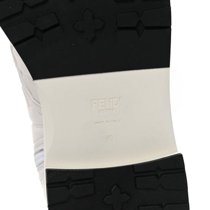 Fendi Nappa FF Embossed Womens Biker Boots 40 Snow 8 of 10