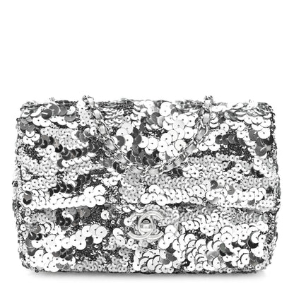 Chanel Sequin Mini Rectangular Flap Silver 1 of 10