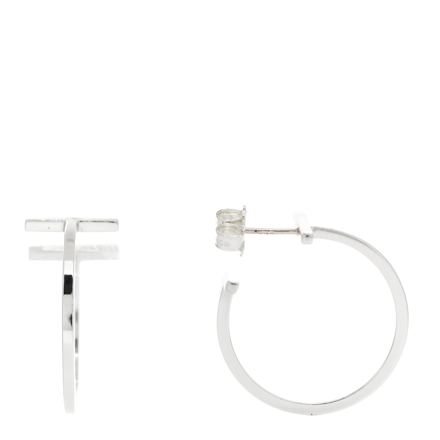 Sterling Silver Small T Wire Hoop Earrings