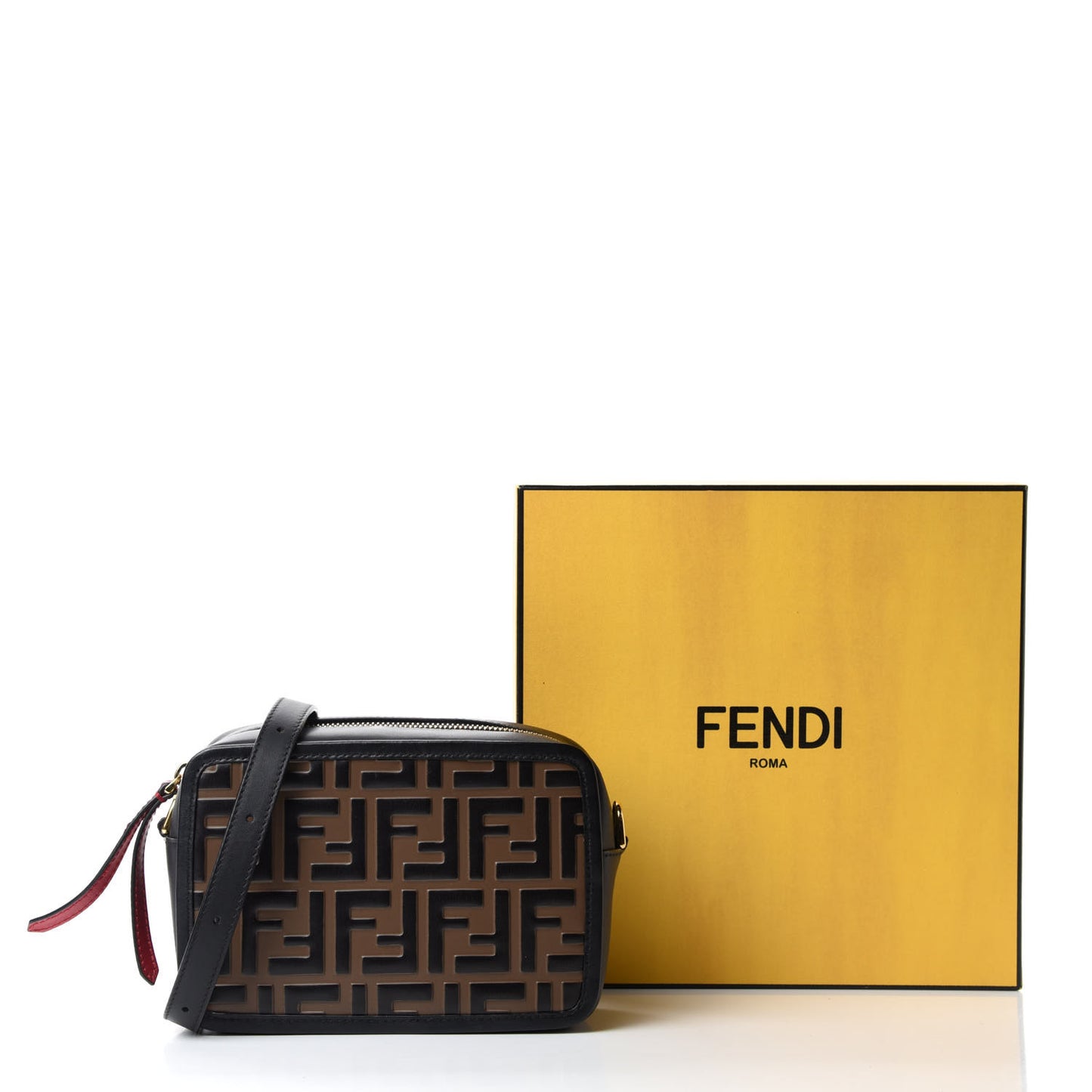 Vitello Century Bi-Color FF 1974 Embossed Mini Camera Case Maya Black