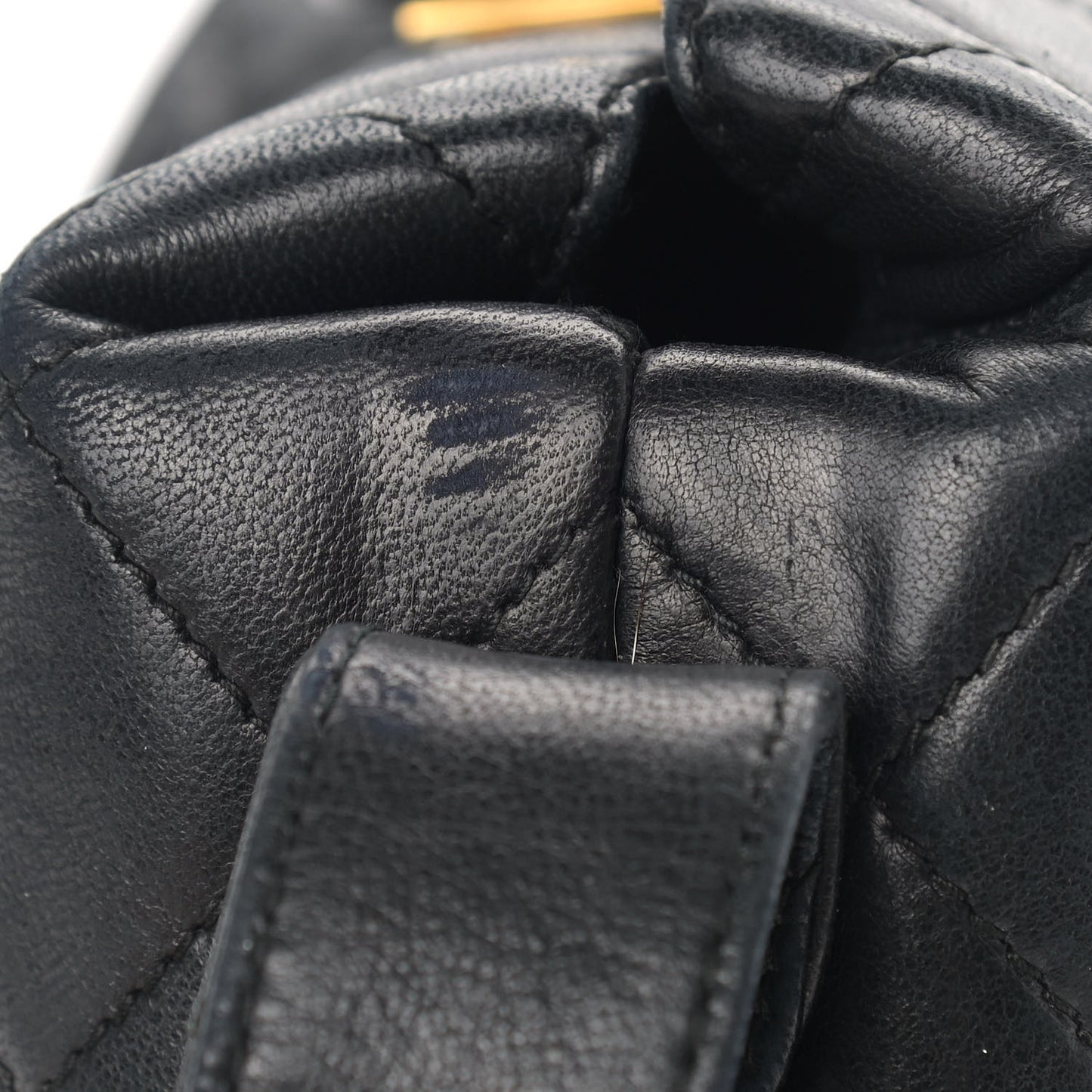 Lambskin Quilted Flap Shoulder Bag Black