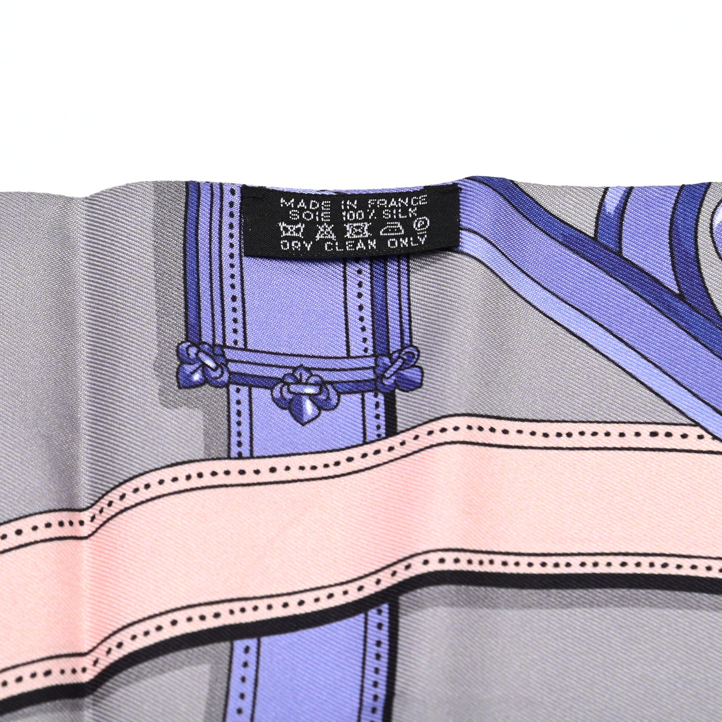 Silk Cavalcadour Maxi Twilly Gris Perle Mauve Crevette